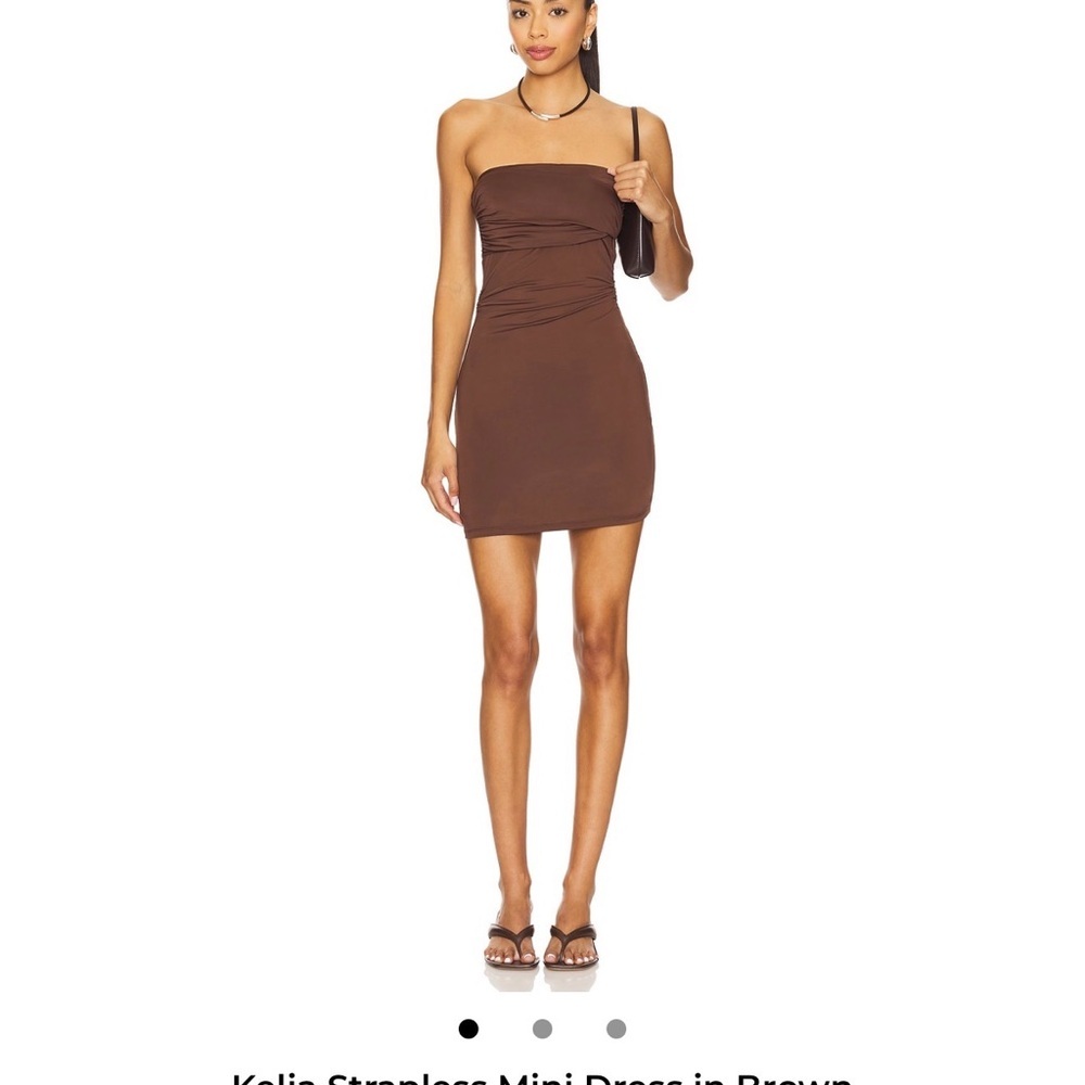 Superdown Elegant Brown Strapless Mini Dress size XS